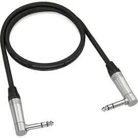 Behringer GIC-90 4SR Instrumentenkabel 0,9 m mit gewinkelten 6,35 mm TRS-Steckern – Hochwertiges Audiokabel für Gitarre, Pedalboard, Verstärker & Studio