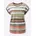 Classic Basics T-Shirt CLASSIC BASICS Kurzarm-Shirt Damen Gr 42 orange oliv koralle geringelt 100 Baumwolle bedruckt gemustert gestreift mehrfarbig Rundhals Shirts T-Shirt