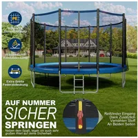 GUNJI Gartentrampolin 183/228/305 cm Garten-Kindertrampolin, max. Belastbarkeit 150KG, (183// 228/305/366/427 cm, Outdoor-Gartentrampolin mit Sicherheitsnetz, doppelter Schutz mit Schutzmatte)