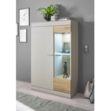 INOSIGN Vitrine »SCARA«, mit Applikation Zinneiche Dekor, Breite 90 cm, mit Softclose-Funktion, grau