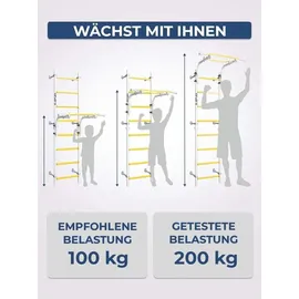 JEFlex Sprossenwand ClimbMaxx M2 weiß-gelb - Weiß/Gelb