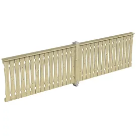 SKANHOLZ Brüstungsgeländer Balkonschalung 400 cm Länge 96 cm Höhe Beige