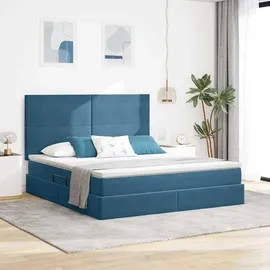vidaXL Bett 160 x 200 cm Dunkelblau