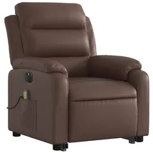 vidaXL Massagesessel mit Aufstehhilfe Kunstleder 75 x 100 x 90 cm Braun elektrisch