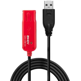 Lindy USB-A auf USB-A 12 m Schwarz/Rot