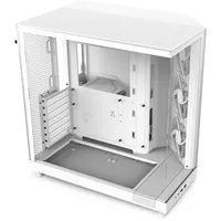 NZXT H6 Flow, CC-H61FW-01, Kompaktes Mid, Tower Gehäuse mit Zwei Kammern, Glaspaneele mit Panoramablick, Hochleistungs,Airflow,Panels, Inklusive 3 x 120 mm Lüfter, Weiß