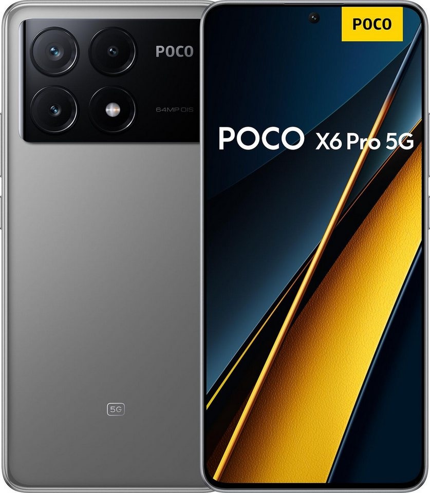 Xiaomi POCO X6 Pro 5G Smartphone (6.67 Zoll, 256 GB Speicherplatz, 64 MP Kamera) grau