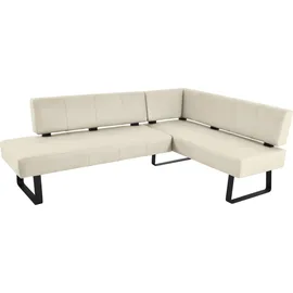 K+W Komfort & Wohnen Eckbank K+W KOMFORT & WOHNEN "Spider II", weiß (bianco 33, schwarz), B:195cm H:88cm T:165cm, Sitzbänke, Eckbank, Sitzsteppung, bequem durch Sandwichbauweise, 2 Stellmaße