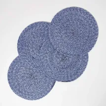 Homescapes 4er-set, Platzsets rund geflochten,