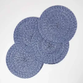 Homescapes 4er-set, Platzsets rund geflochten,