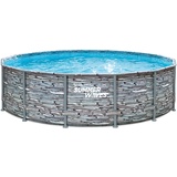 Summer Waves Elite Frame Steinoptik grau Ø 427 x 107 cm
