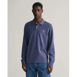 Gant für Herren. 2230 Polo De Piqué-Schild blau (S), Lässig, Baumwolle, Langarm