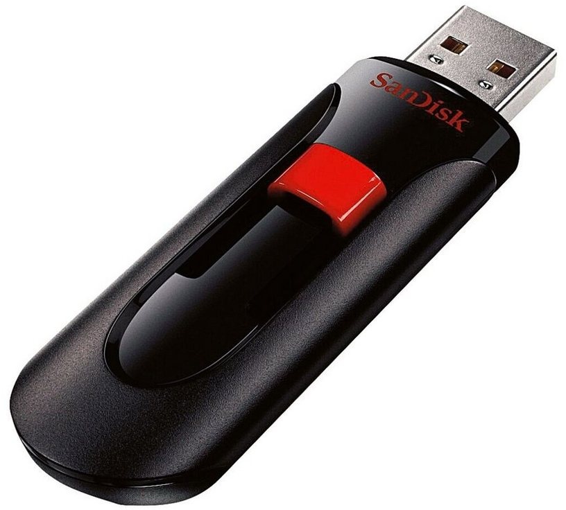 Sandisk Cruzer Glide USB-Stick (Lesegeschwindigkeit 12 MB/s, mit einziehbarem USB-Anschluss) schwarz