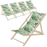 ECD Germany Sonnenliege 57,5 x 83 x 100 cm Grün/Weiß