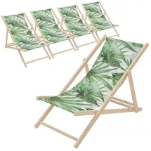 ECD Germany Sonnenliege 57,5 x 83 x 100 cm Grün/Weiß