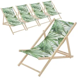 ECD Germany Sonnenliege 57,5 x 83 x 100 cm Grün/Weiß
