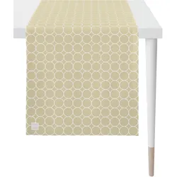 Tischläufer APELT "3973 Outdoor, Sommerdeko, Sommer", beige (sand, weiß), B:46cm L:135cm, Polyester, Tischdecken, Jacquardgewebe