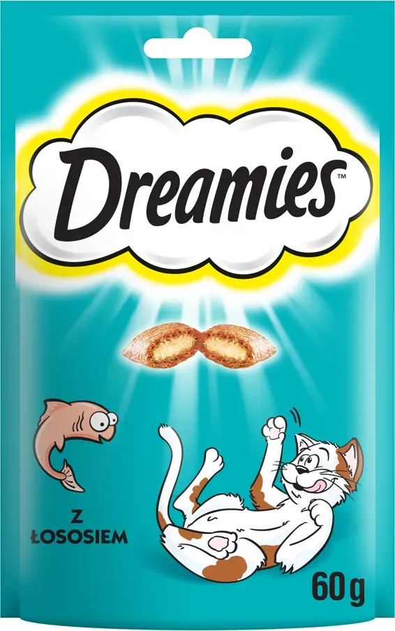 DREAMIES 60g - eine Delikatesse für eine Katze mit leckerem Lachs (Rabatt für Stammkunden 3%)