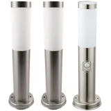 ETC Shop Außenleuchte Edelstahl 7,6x45 cm 3er Set Silber