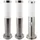 ETC Shop Außenleuchte Edelstahl 7,6x45 cm 3er Set Silber