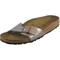 BIRKENSTOCK Damen Madrid Graceful Taupe Birko Flor Pantolette Weite Schmal Größe 40 - 40 EU