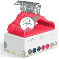 Laleni Kinderkleiderbügel 30 Stück mit Samtbezug - platzsparende Kleiderbügel