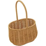 Tragbarer Weidenkorb Mit Griff Aus Pp-rattan, Handgeflochtener Korb Für Obst Und Gemüse, Geschenkidee, 19,5 X 15 X 29 Cm