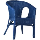 MiaMöbel Rattanstuhl 'Mina' blau Rattan