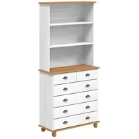 VidaXL Hochschrank “ASKIM” Weiß 91x40x199,5 cm Massivholz Kiefer