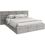 Fdm Polsterbett grau Metall, Birke, Rechteckig, 140x200 cm Schlafzimmer, Betten, Polsterbetten
