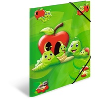 Herma Sammelmappe A3 Apfel-Grün, Eckspanner-Mappe aus Pappe mit Kindergarten