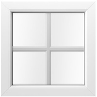 Fenster mit innenliegenden Helima Sprossen, Kunststoff, aluplast IDEAL 4000, Weiß, 600 x 600 mm, individuell konfigurieren