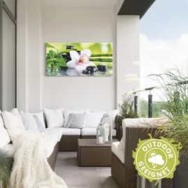 ARTland Spa Steine Bambus Zweige Orchidee", grün (farbe bild(er): grün), B:60cm H:30cm, Bilder, als Alubild, Leinwandbild, Poster in verschied. Größen