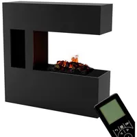 GLOW FIRE Elektrokamin Schiller Pocket Wasserdampf Kamin, Elektrischer Kamin, Wasserdampfkamin mit 3D Feuer und Knisterfunktion schwarz