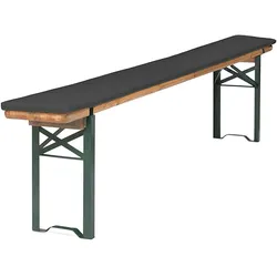 TexDeko Bierbankauflage gepolstert 220x25x2cm  3TLG Set Blickdicht mit Tischdecke 250x100cm (universal), Anthrazit