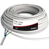 siwitec NYM-Kabel, NYM-J 3x2,5 mm2, 50 m, Stromkabel, Mantelleitung, Installationskabel, Kabelring - Made in Germany