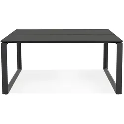 Kadima Design Schreibtisch 160x160 cm  Quadratisch Geräumig Meetingtauglich  Büro Konferenz  Schwarz  Konferenztisch