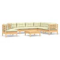 vidaXL Garten-Lounge-Set 8-tlg. beige Kiefer