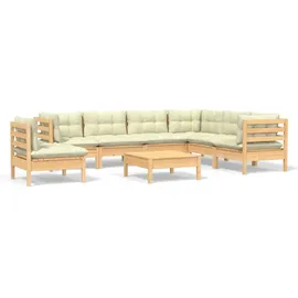 vidaXL Garten-Lounge-Set 8-tlg. beige Kiefer