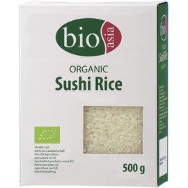 Bioasia Bio Sushi Reis, Rundkornreis, für Sushi Zubereitung, 1 x 500 g