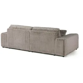 Livora Eckcouch Cord Velours 2-Sitzer Grau