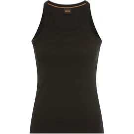 Boss ORANGE Ripptanktop Epetite Premium Damenmode Slim Fit mit Logostickerei schwarz M (38)