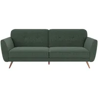 Mid.you Schlafsofa Kopenhagen, Grün, Textil, Eukalyptusholz, massiv, 3-Sitzer, Füllung: Kaltschaum, 222x87.5x83 cm, Schlafen auf Sitzhöhe, Wohnzimmer, Sofas & Couches, Schlafsofas, Klappsofas
