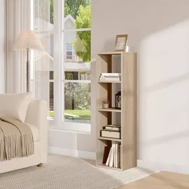 Woltu Bücherregal, Eiche, Holzwerkstoff, 3 Fächer, Rechteckig, 30x106.5x23.5 cm, Wohnzimmer Regale, Bücherregale