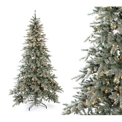 Evergreen Künstlicher Weihnachtsbaum Frost Fichte | Inkl. LEDs & Kunstschnee | Weiß | 210 cm