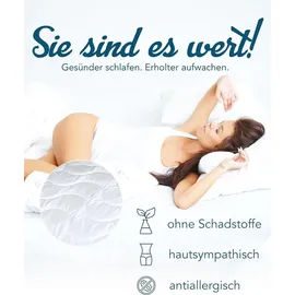 Sympathica Extra warme 4 Jahreszeiten Bettdecke Sommerbett Winterbett 135x200 - Weiß