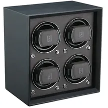 Paul Design - UHRENBEWEGER PETITE 4 - PU-leather black / für 4 Uhren, battery compartment