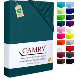 Camry Spannbettlaken Jersey-Baumwolle 120 x 200 - 130 x 200 cm Petrol