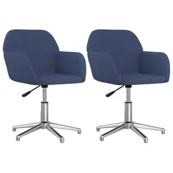 Esszimmerstühle 2 Stk. Drehbar Stoff V1 | vidaXL : Farbe - Blau