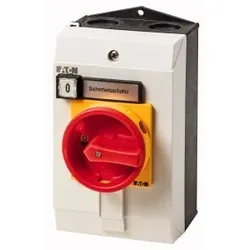 Eaton 172957 Sicherheitsschalter SUVA, T3, 32 A, Aufbau, 2 Schließer, 2 Öffner, NOT-AUS-Funktion, mit Warnschild „Sicherheitsschalter”,